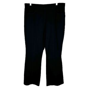 Isaac Mizrahi Plus Size 16 Pants Black Trousers Flare High Rise Stretch 266‎